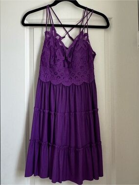 Purple Strappy Mini Sundress